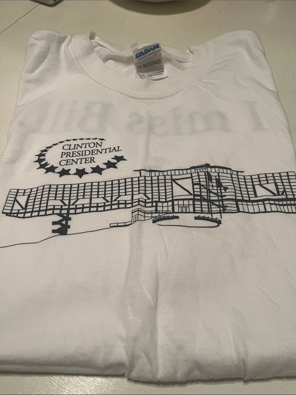 Gildan White Short Sleeve Graphic Tee Clinton Presidential Center